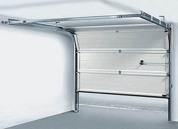 Sectional overhead door inside